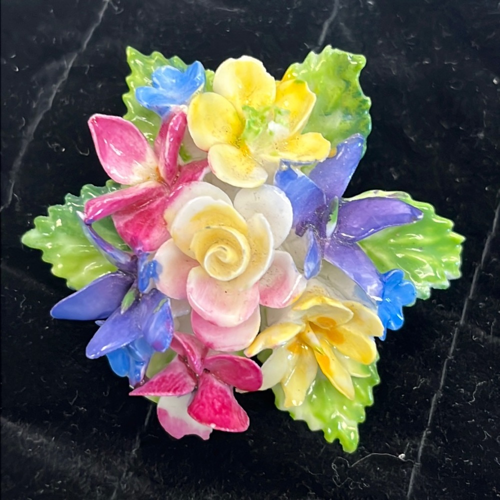 Crown Staffordshire Royal Adderley Floral Fine English Bone China brooch